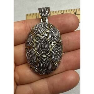 Oval Necklace Pendant Only Gold and Silver Tones